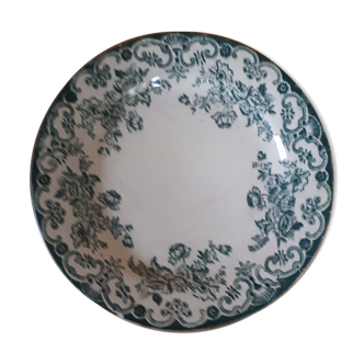 Flat plate vintage floral green pattern