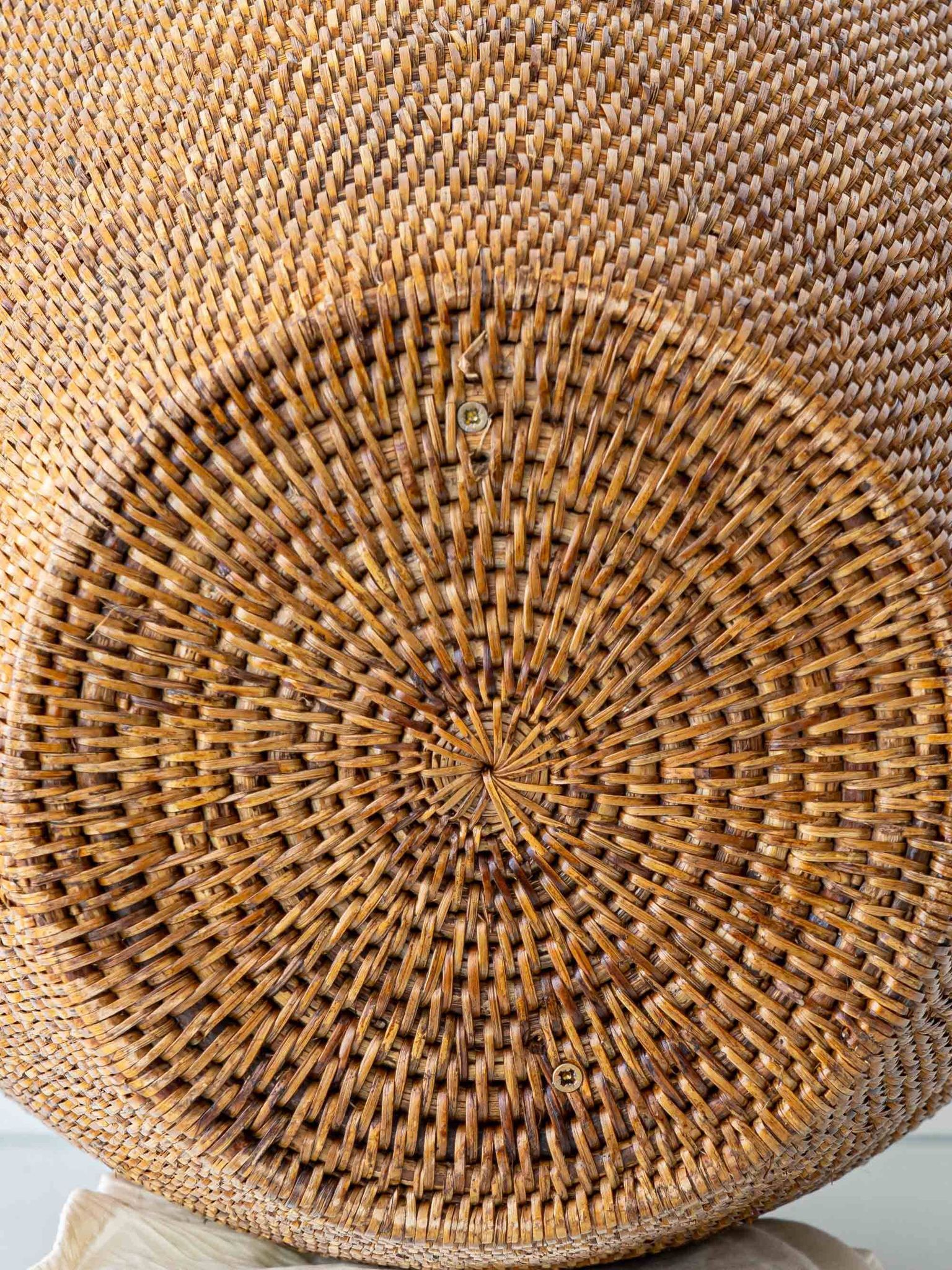 Hand-Woven Rattan Table or Floor Lamp, Burma/Myanmar, Oversized, 1980s