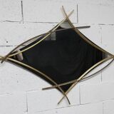 Sculptural mirror with two-tone gilded arches, France, 1970s, 95 x 133 cm