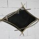 Sculptural mirror with two-tone gilded arches, France, 1970s, 95 x 133 cm