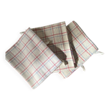 set of 3 large vintage checkered tea towels, new condition