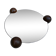 Plateau miroir orangé 3 pieds boule bois années 40