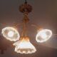 Chandelier in gilded bronze late 19th century around 1900 holophane glassware
