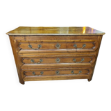 Commode 3 tiroirs en merisier du xvii ème siecle