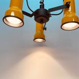 Yellow three-bulb hanging lamp, Mand Eurolux, 1970