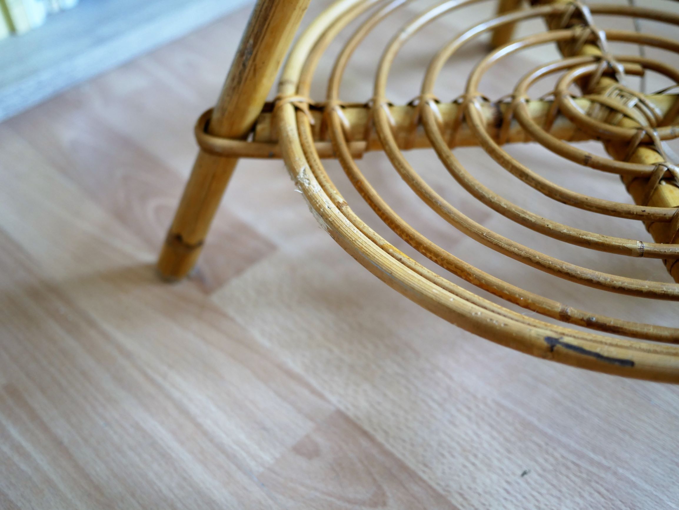 Floor lamp rattan and bamboo 60 years