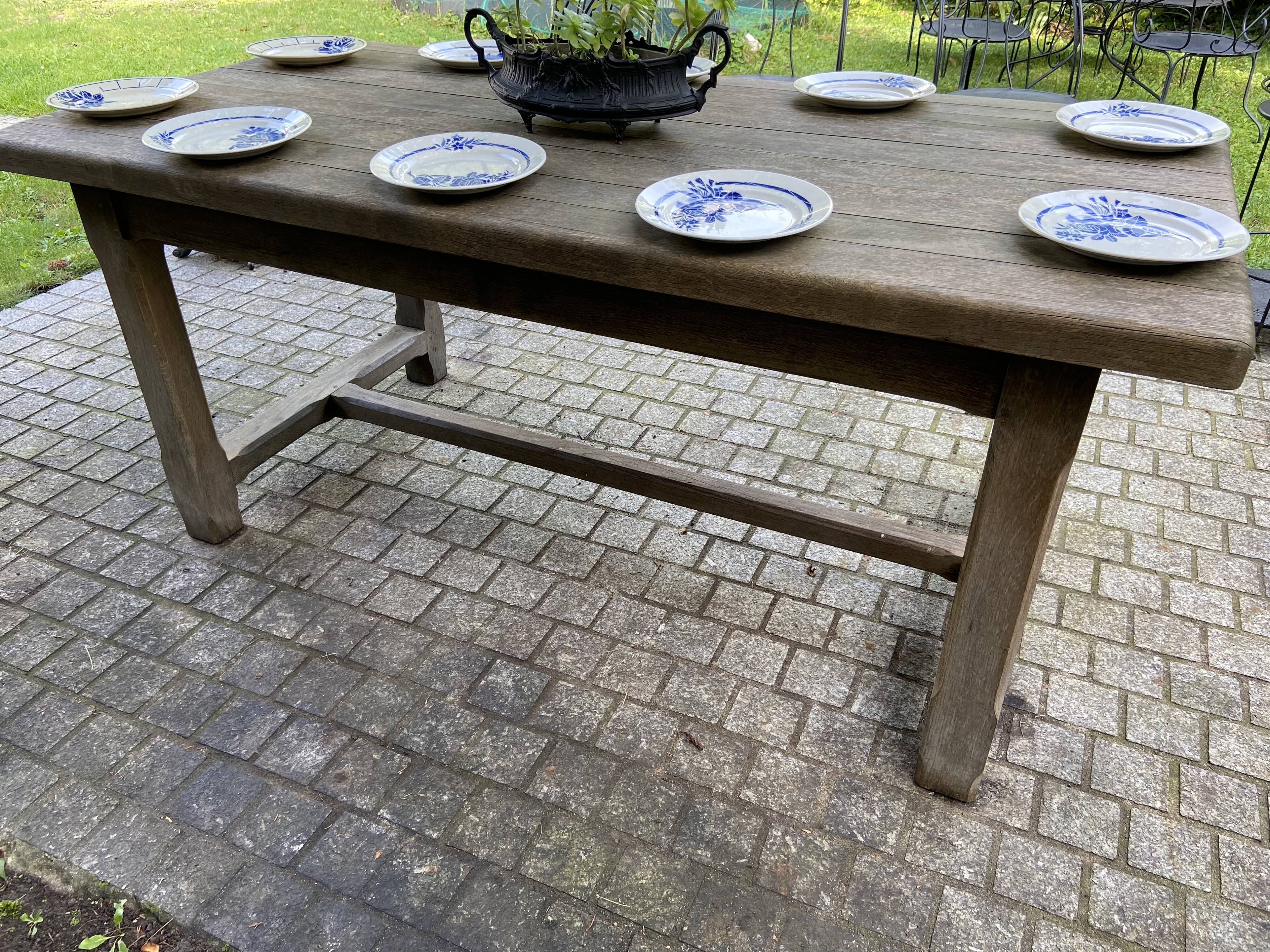 Solid oak farmhouse table 1950 - 170 cm x 86 cm