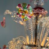 Venetian chandelier in multicolored Murano glass, 6 light arms circa 1920