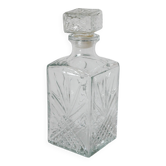 Carafe à whisky en verre ciselé 1970