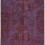 Handmade oriental contemporary 1980s 203 cm x 266 cm purple wool carpet