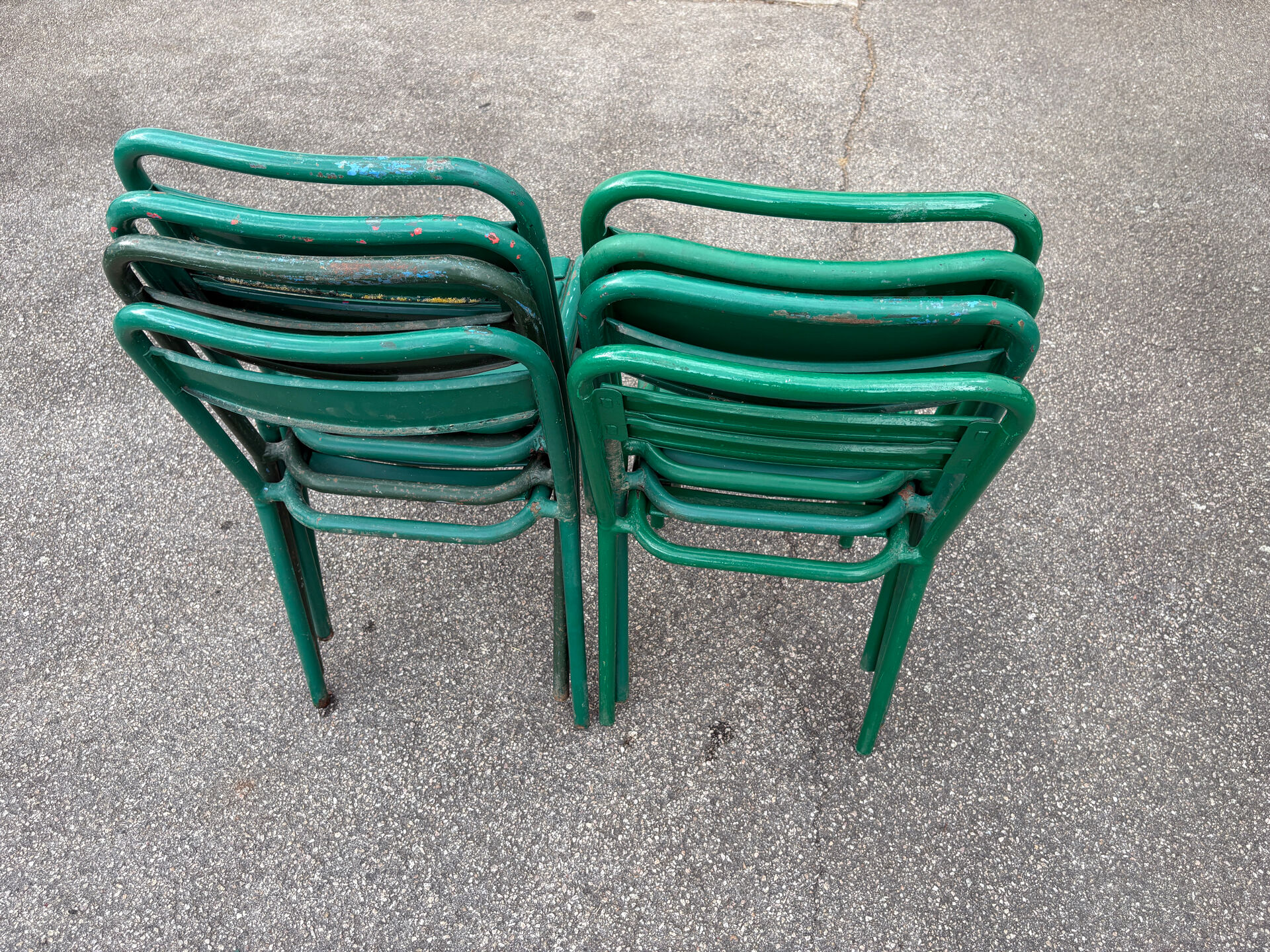 Set de 8 chaises bistrot de terrasse en métal