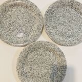 4 plates Quadrifoglio Italy speckled black and blue