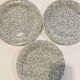 4 plates Quadrifoglio Italy speckled black and blue
