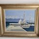 Tableau Huile sur Carton Paysage Grèce Marine - Signé René Marie Dujardin