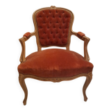 Louis XV style cabriolet or toadstool armchair, 19th century.