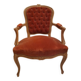 Louis XV style cabriolet or toadstool armchair, 19th century.