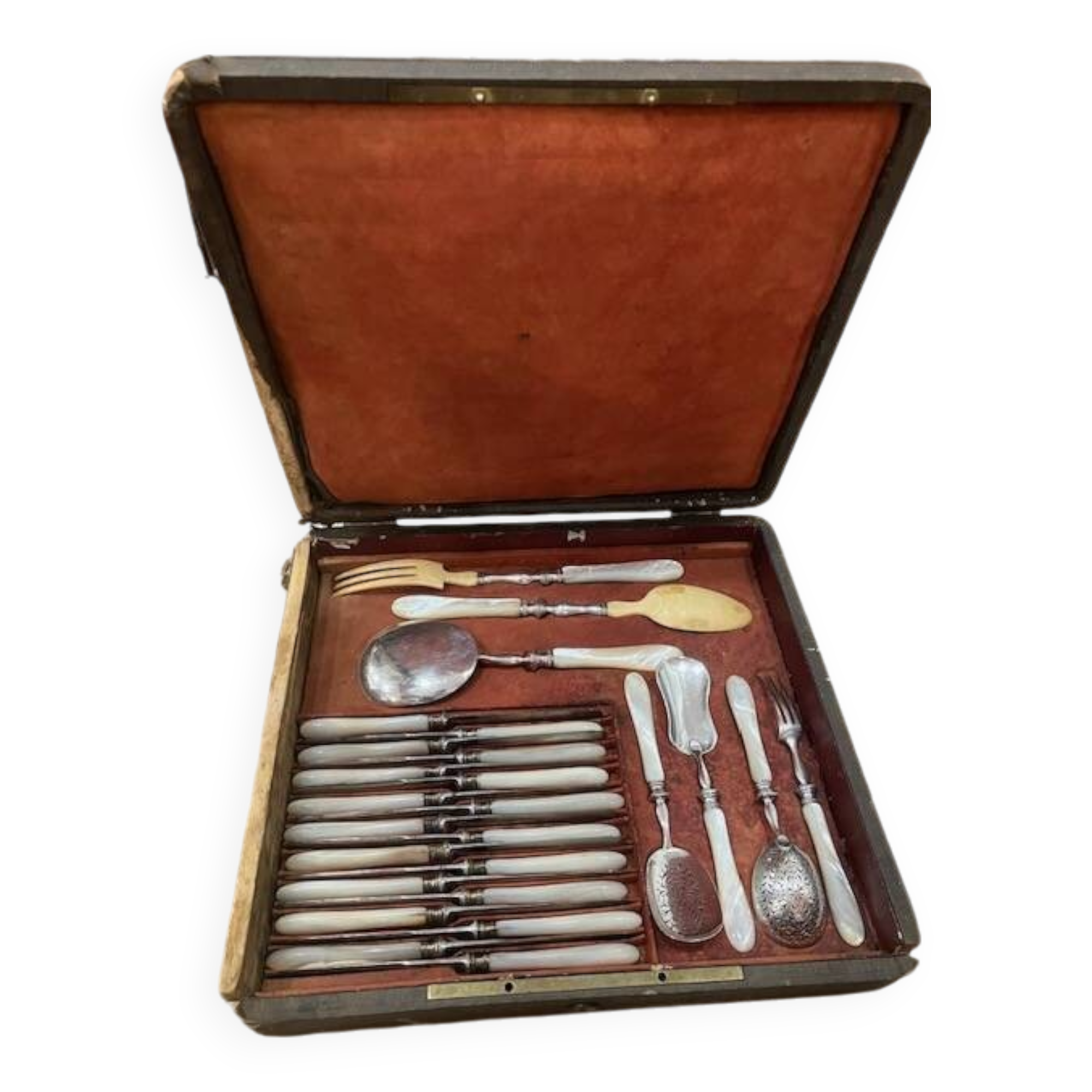 Knife set, mother-of-pearl handles