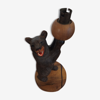Wooden bear lamp, black forest