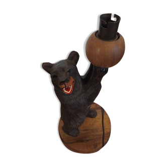 Wooden bear lamp, black forest