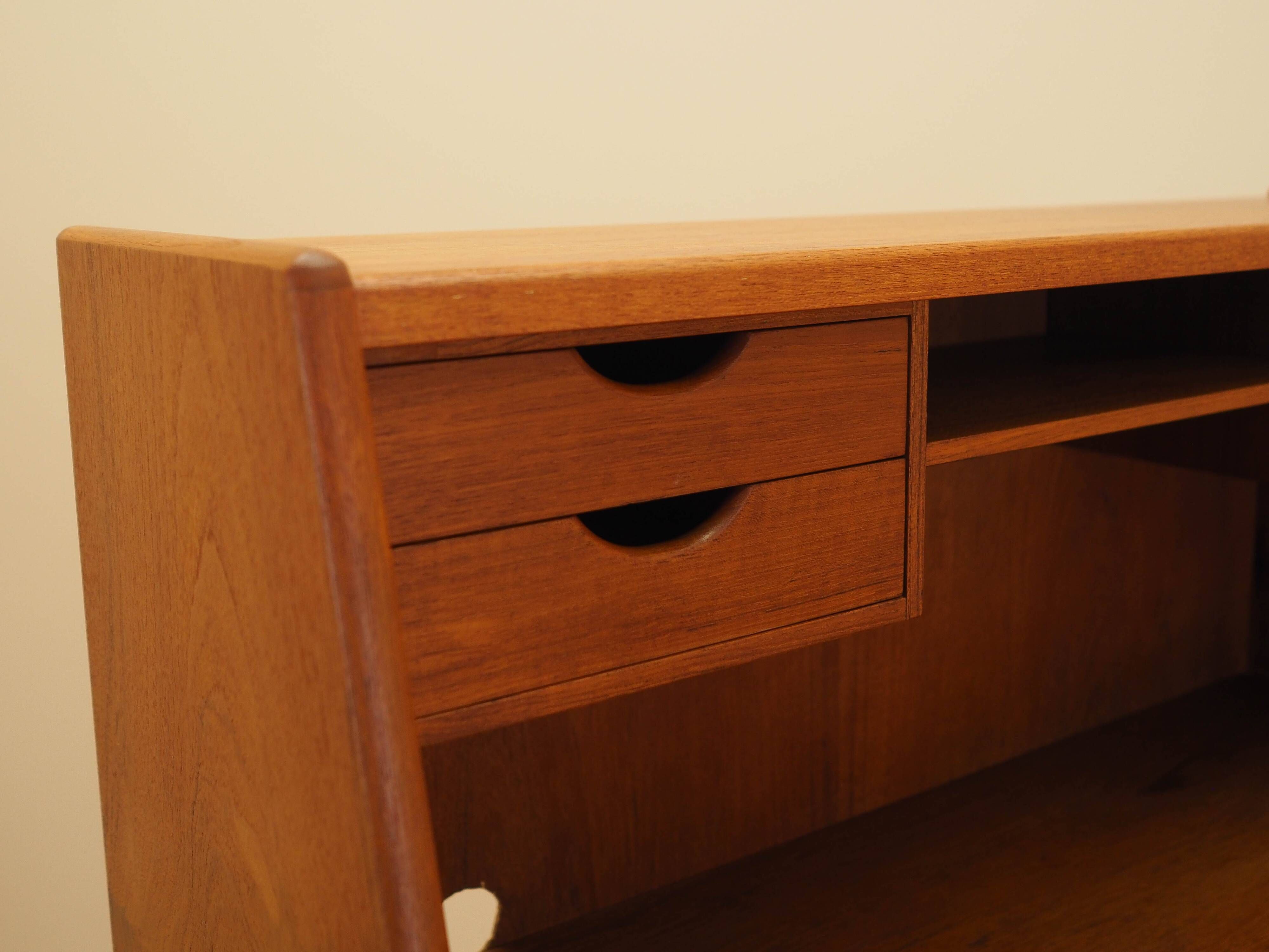 Teak secretary, Danish design, 1960s, Arne Wahl Iversen, Vinde Møbelfabrik
