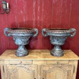 Pair of cast iron planters