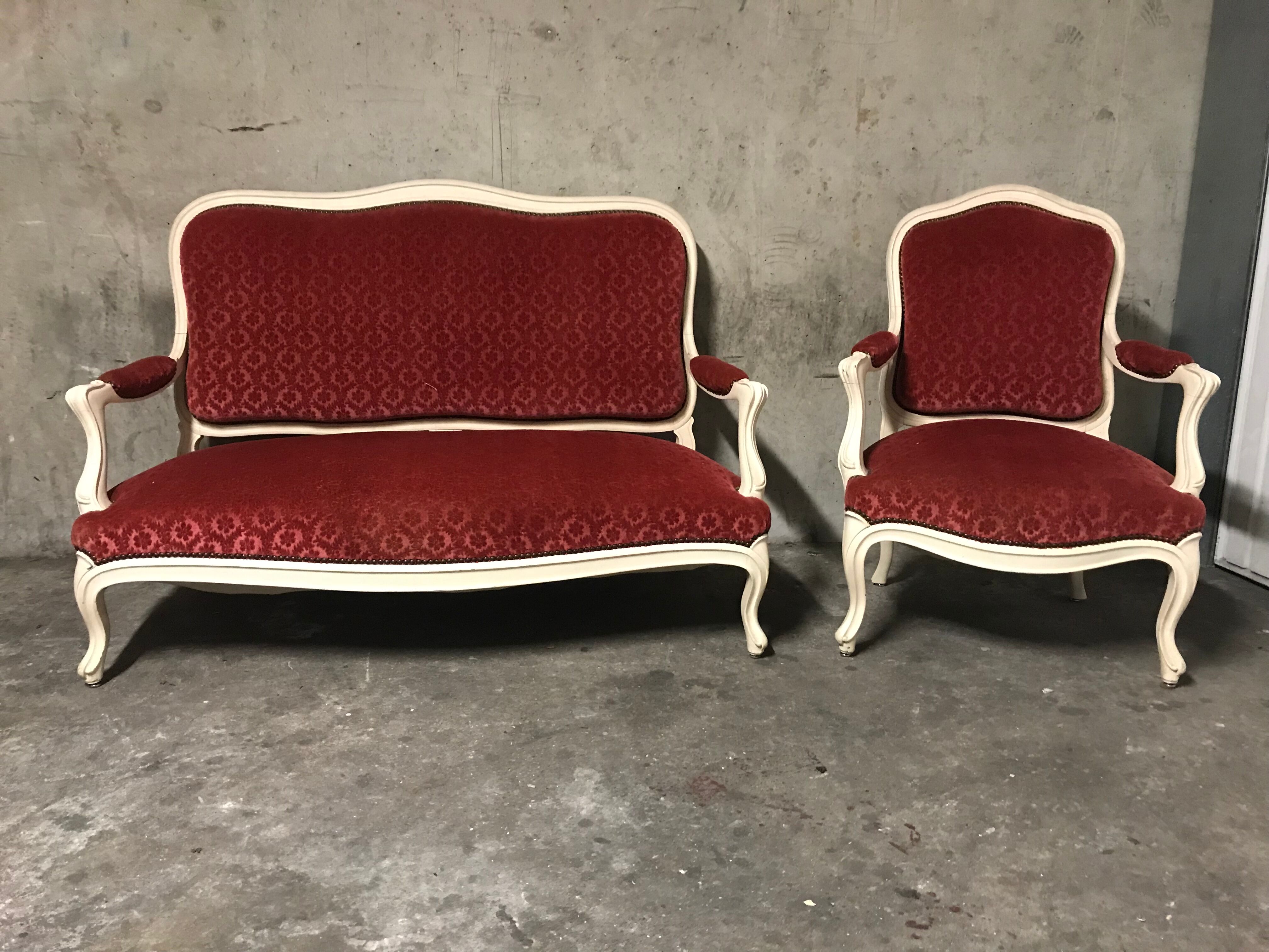 Sofa and chair Louis XV