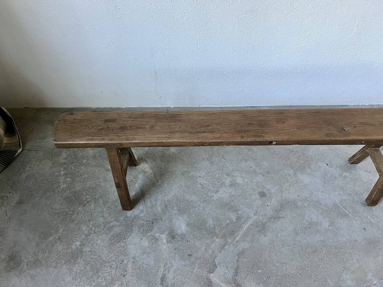 Small solid walnut farm bench, 1950s