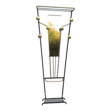 Vintage 1960s wall mounted coat rack cloakroom