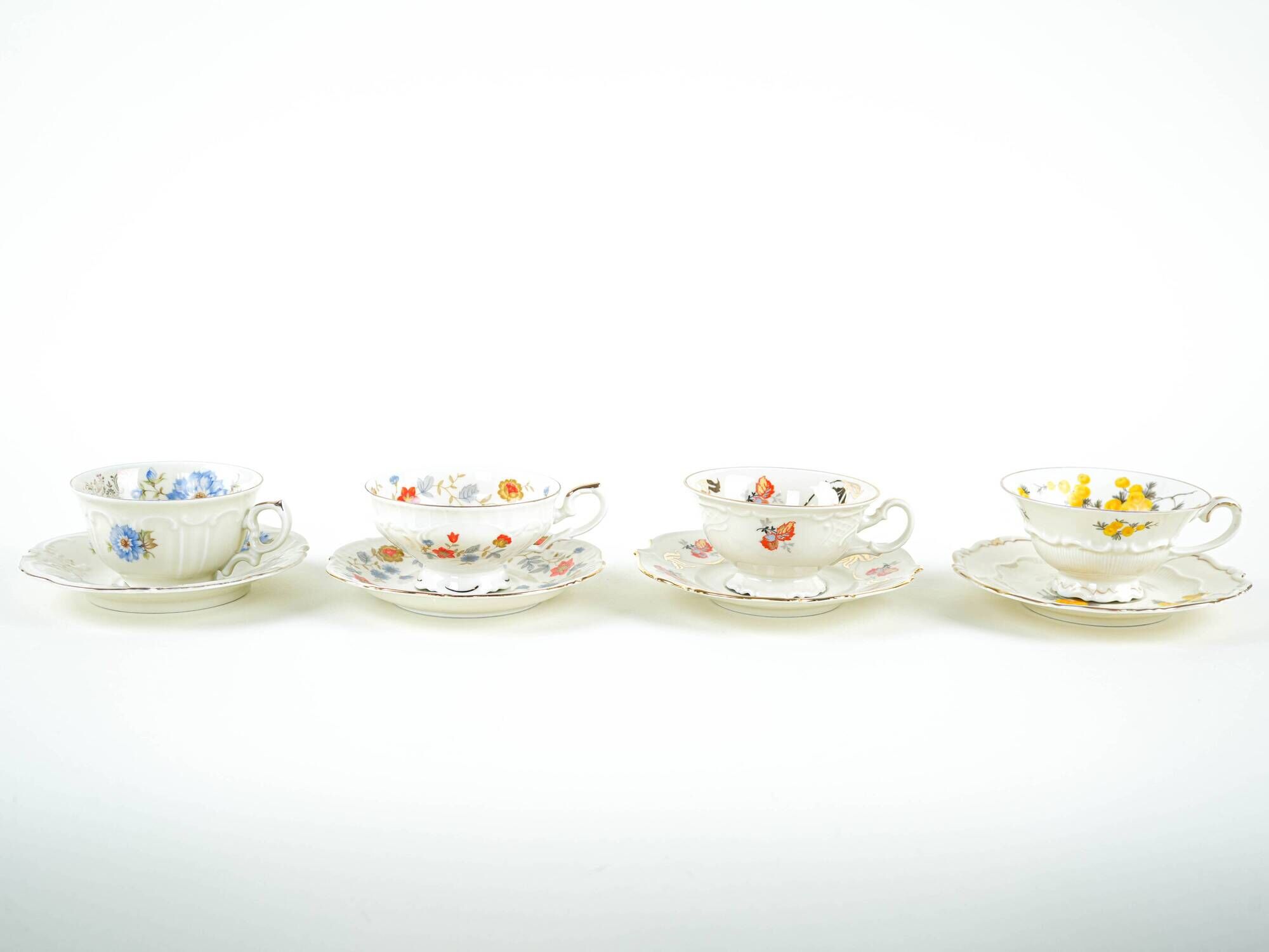 Set of porcelain cups, German design, 20th century, made in Germany