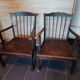 Pair of antique "Fan" armchairs in wood – late 19th / early 20th century