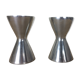 Pair of aluminum diabolo candlesticks