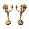 Pair of gilded bronze candelabra