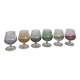 6 multicoloured balloon wine glasses