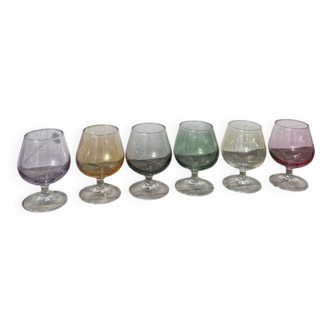 6 multicoloured balloon wine glasses