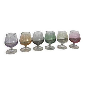 6 multicoloured balloon wine glasses