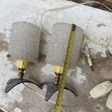 Pair of vintage bedside lamps 1960 design french light vintage perspex plexiglass
