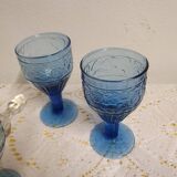 6 seventies/eighties stemmed glasses with fruity decoration
