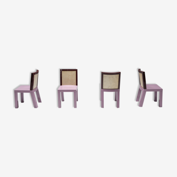 4 chaises design Sottsass et Marco Zanini, de la série "danube", années 1980
