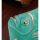 Plat Magdalithe en céramique en forme de poisson turquoise et doré des années 1950