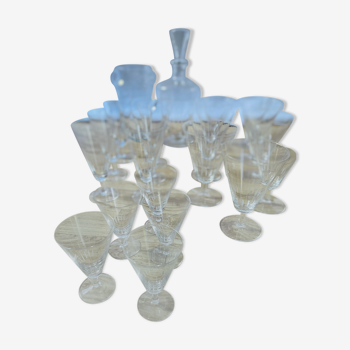 Service de verres en cristal fin 19e début XXe siècle