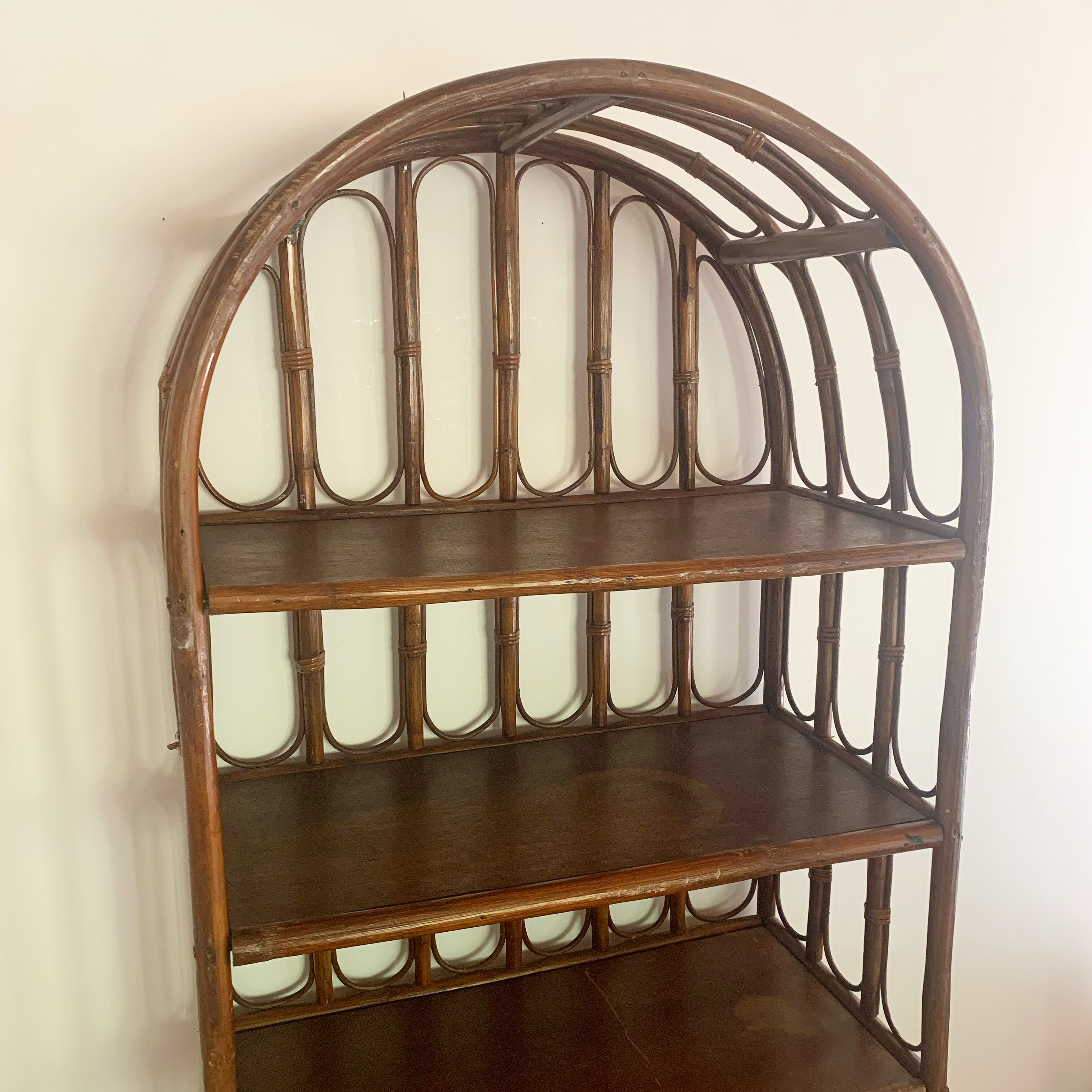 Vintage rattan bookcase
