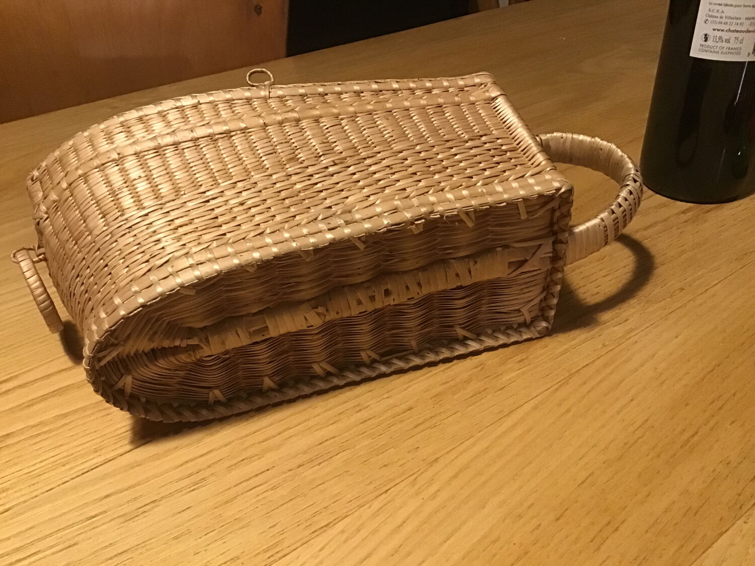 Old wicker bottle holder