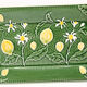 Rectangular dish in vintage lemon slip and made in France