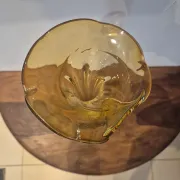Large soliflore vase "Swung Vase" vintage amber 50 cm – Blown glass MCM