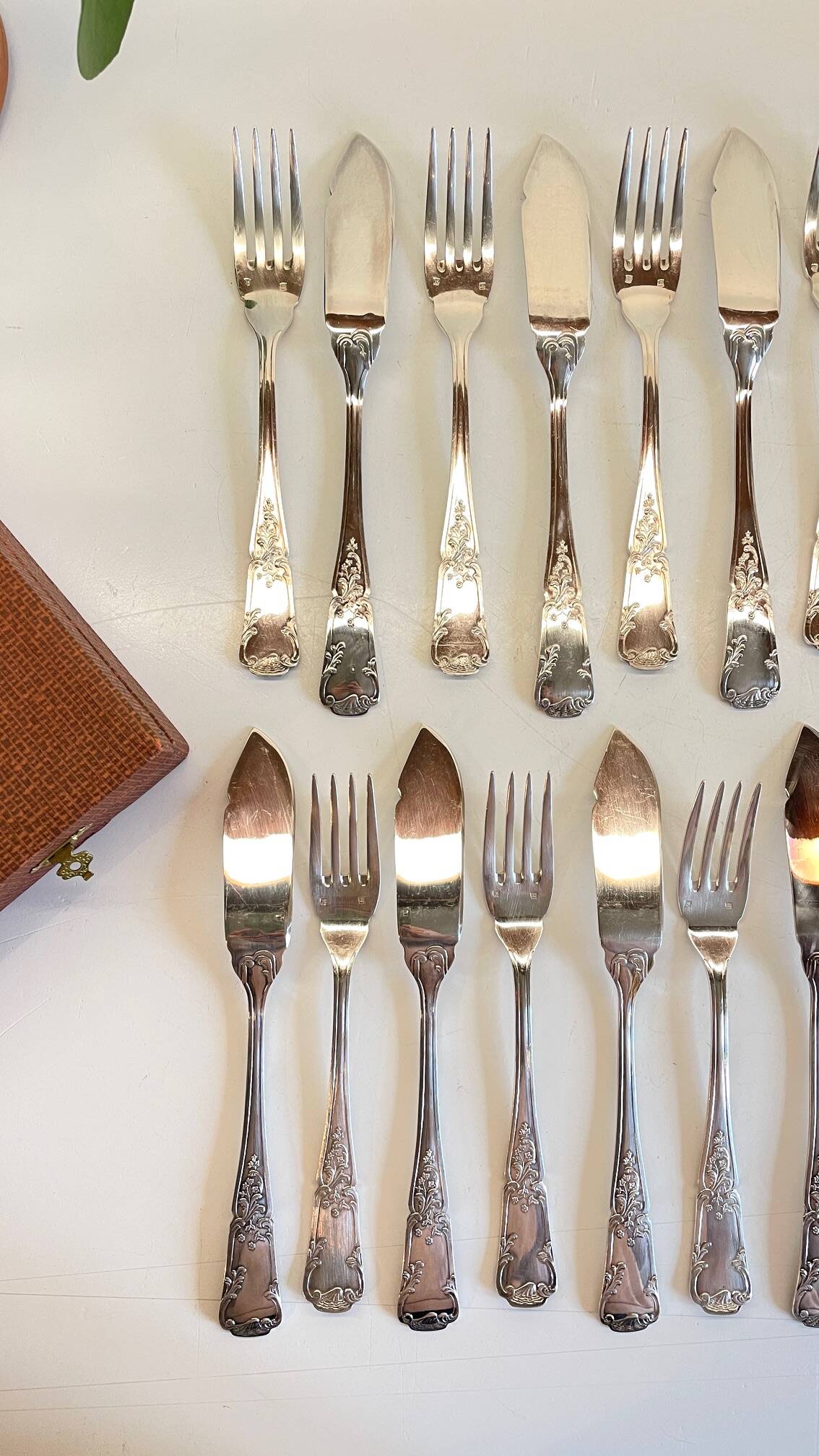 PLATIL 12 Couverts à Poisson  Métal Argenté