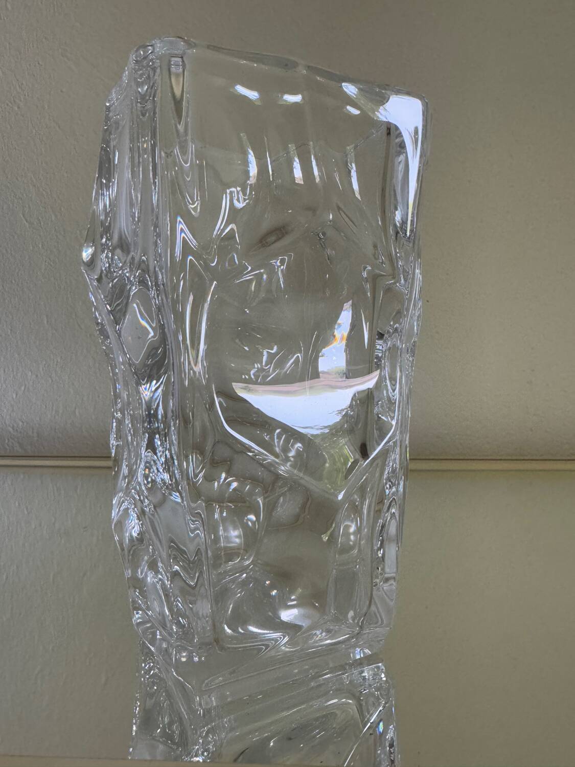 Solid Sèvres crystal vase from the 1950s