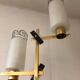 Lampadaire métal laiton et  opaline Maison Arlus