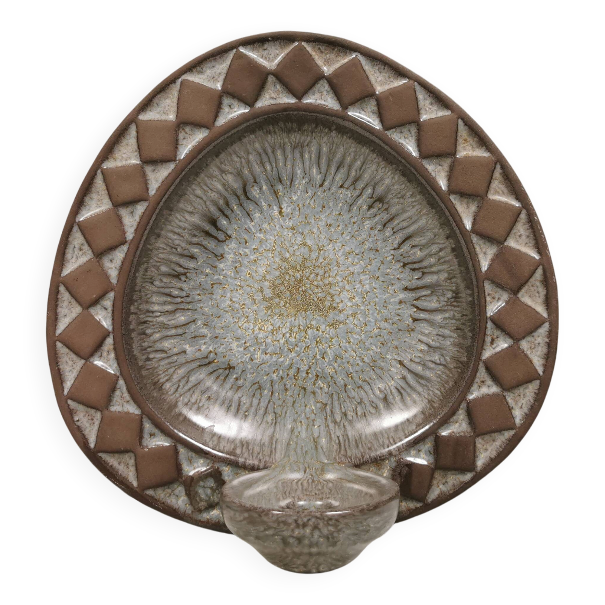 Wall-mounted candlestick in grayish colors, Danish and from the 1970s-80s.