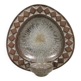 Wall-mounted candlestick in grayish colors, Danish and from the 1970s-80s.