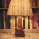 Vintage wood brutalist lamp 50s